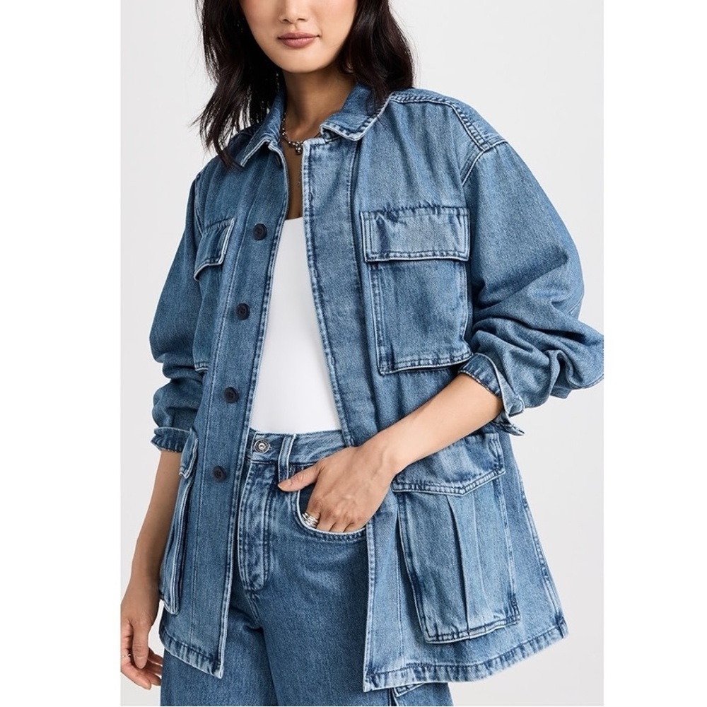 Favorite Daughter Carly Highway Denim Utility Chore Coat Jacket